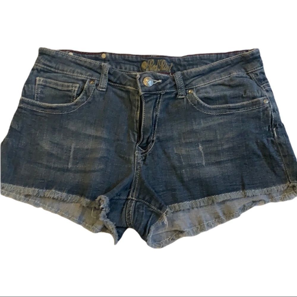 Red Rivet blue Jean shorts